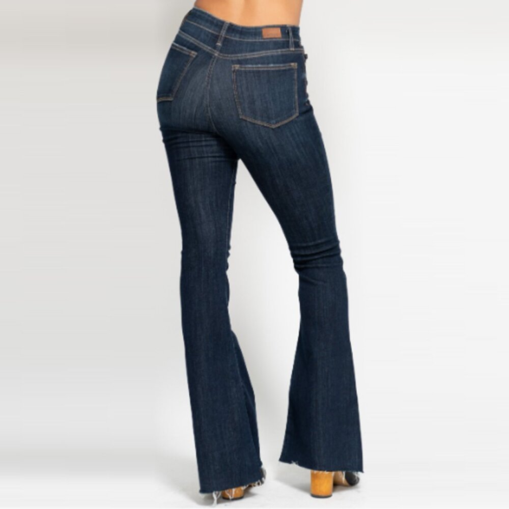 Judy Blue High Waist Raw Hem Flare - Picture 3 of 3
